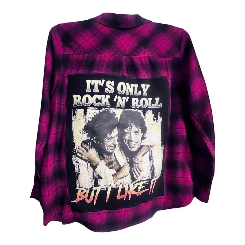 Refashioned Rolling Stones Light Flannel Red| XL